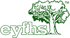 East York Family History Society logo - green tree with eyfhs letters next to it