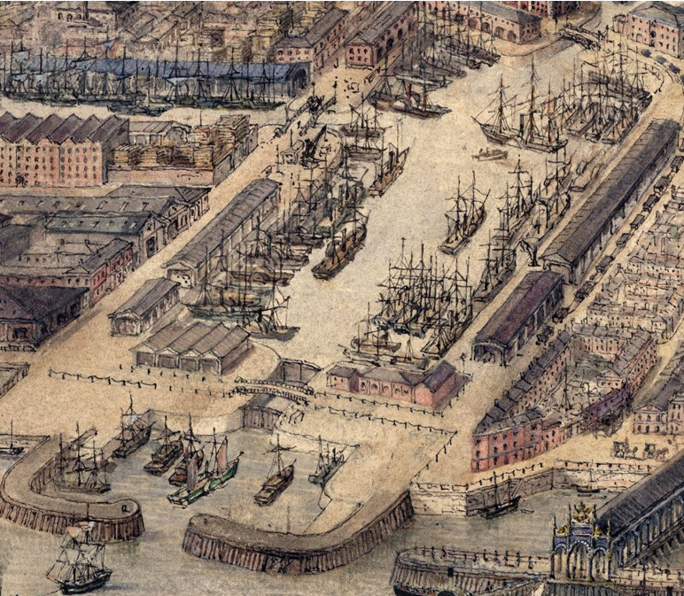 Hull quayside in the 19th Century
