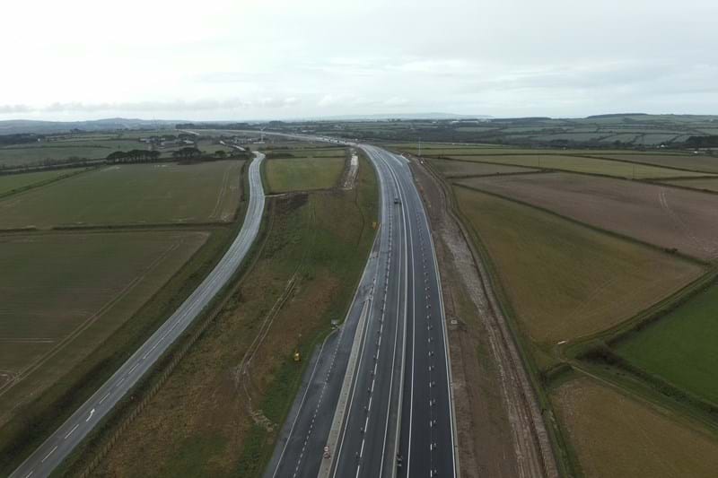 Completed A30 at Four Burrows looking west