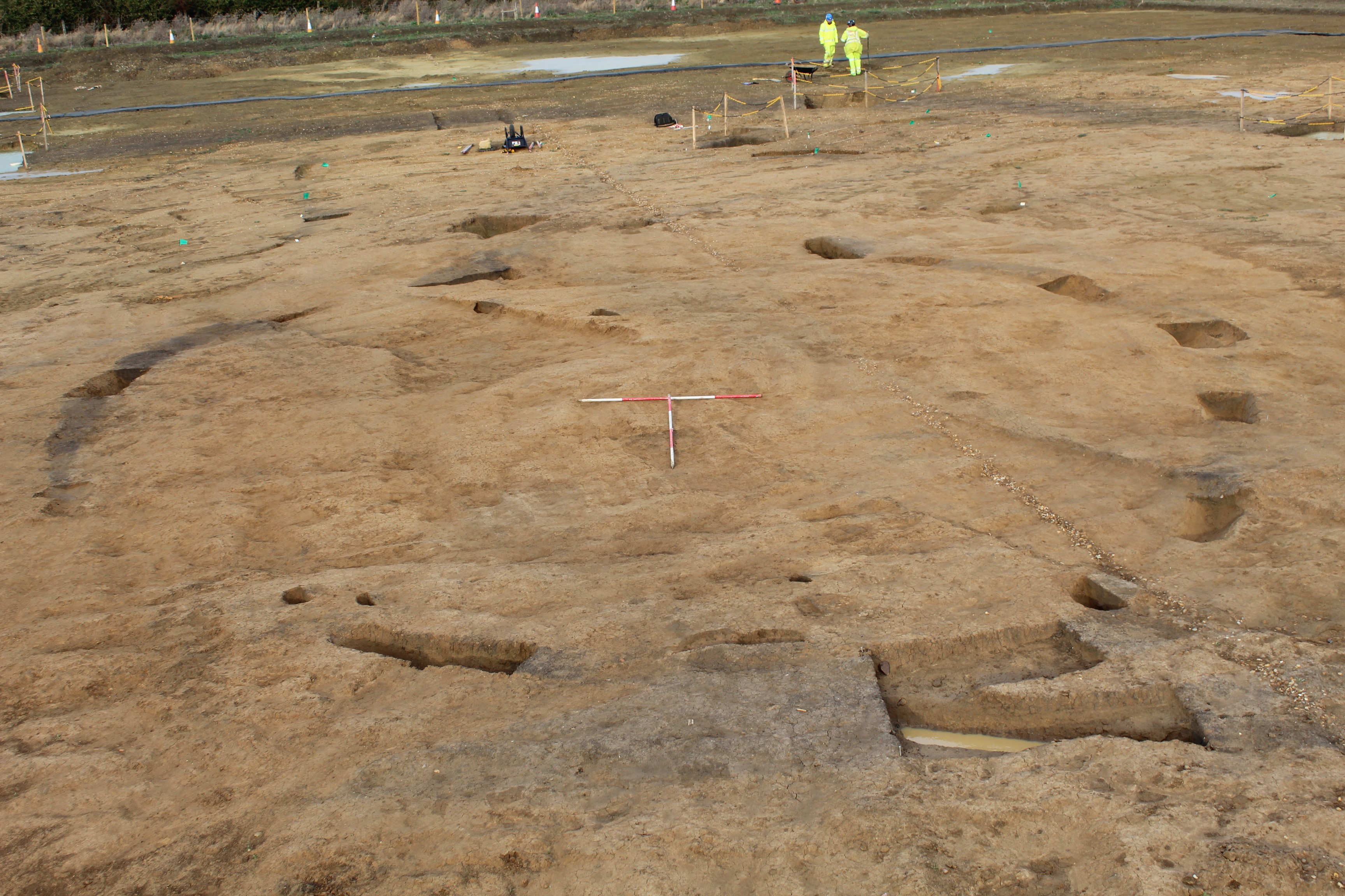 The northern roundhouse, one of two found on the site near Tempsford in Bedfordshire