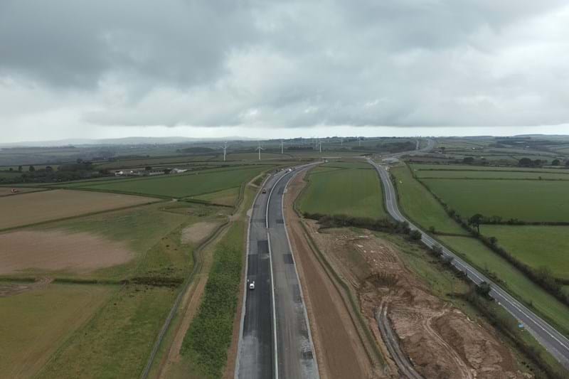 New A30 looking west towards Chybucca junction