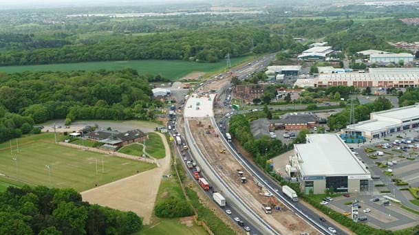 Aerial view of Binley junction